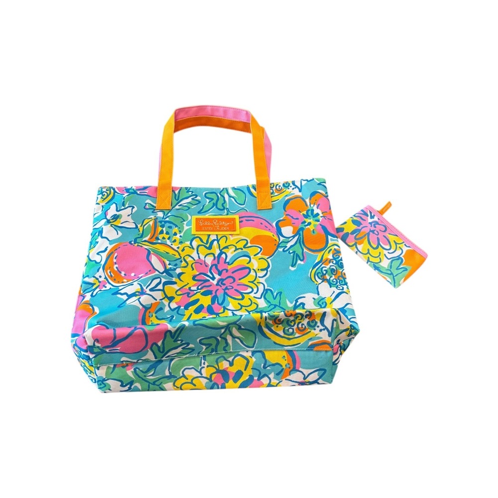 Lilly Pulitzer Tote‎ Bag And Pouch Set Multicolor Floral Print